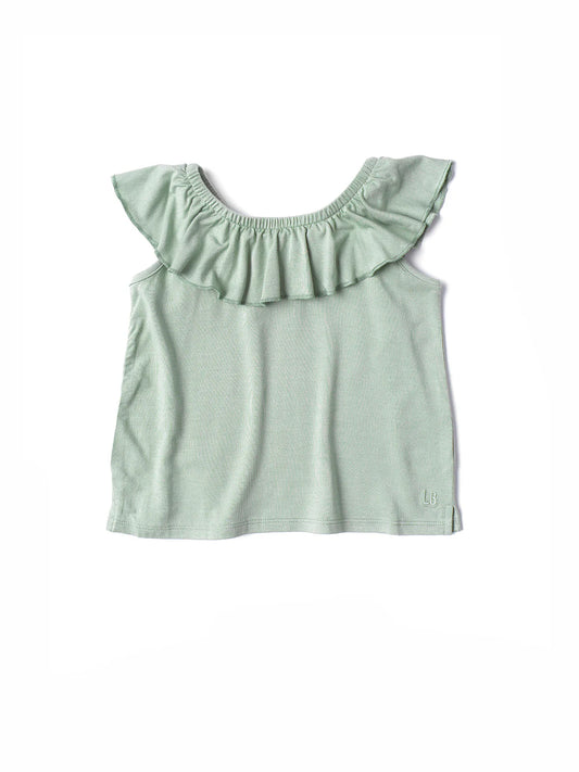 Little Bipsy Ruffle Bamboo Top || Desert Sage