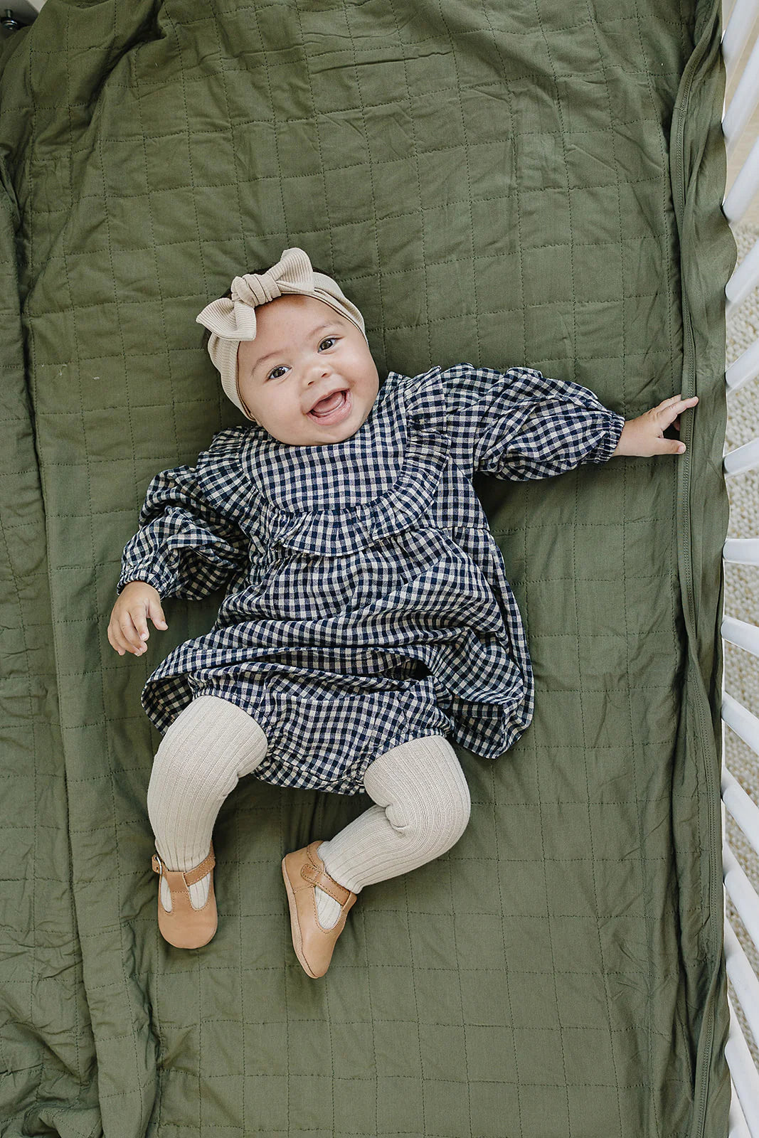 Mebie Baby Ribbed Tights|| Charcoal