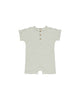 Quincy Mae Short Sleeve One-Piece || Sage Stripe