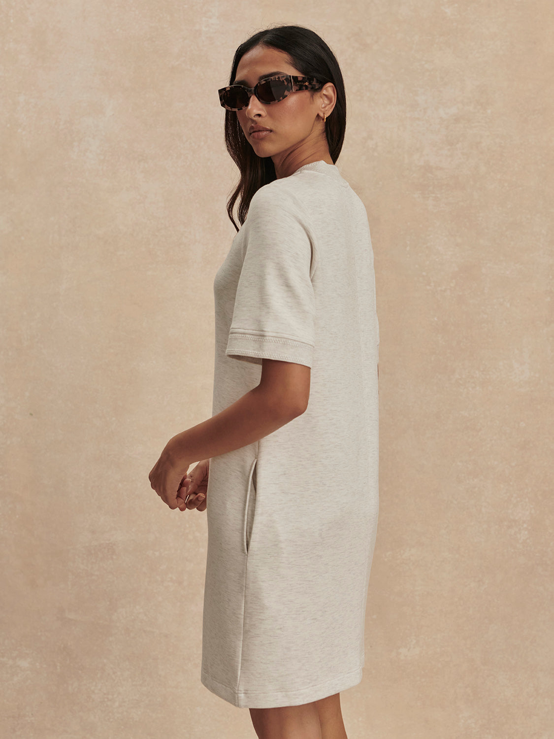 Varley Nori Half Zip Dress || Ivory Marl