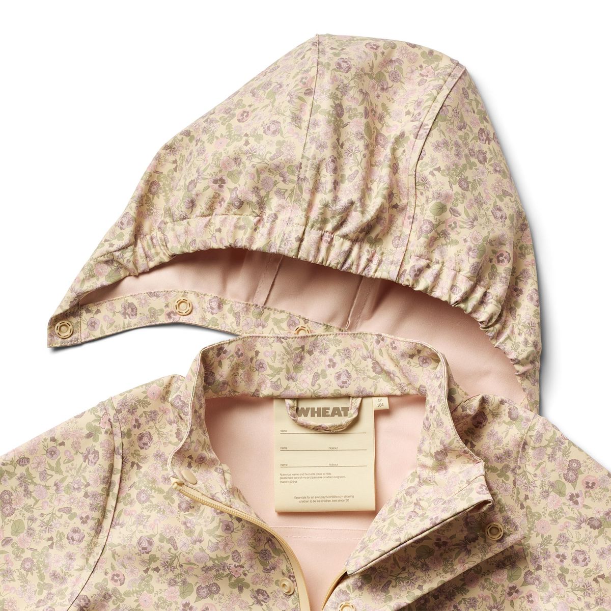 Wheat Kids Ollo Rain Jacket || Rose Flower Field