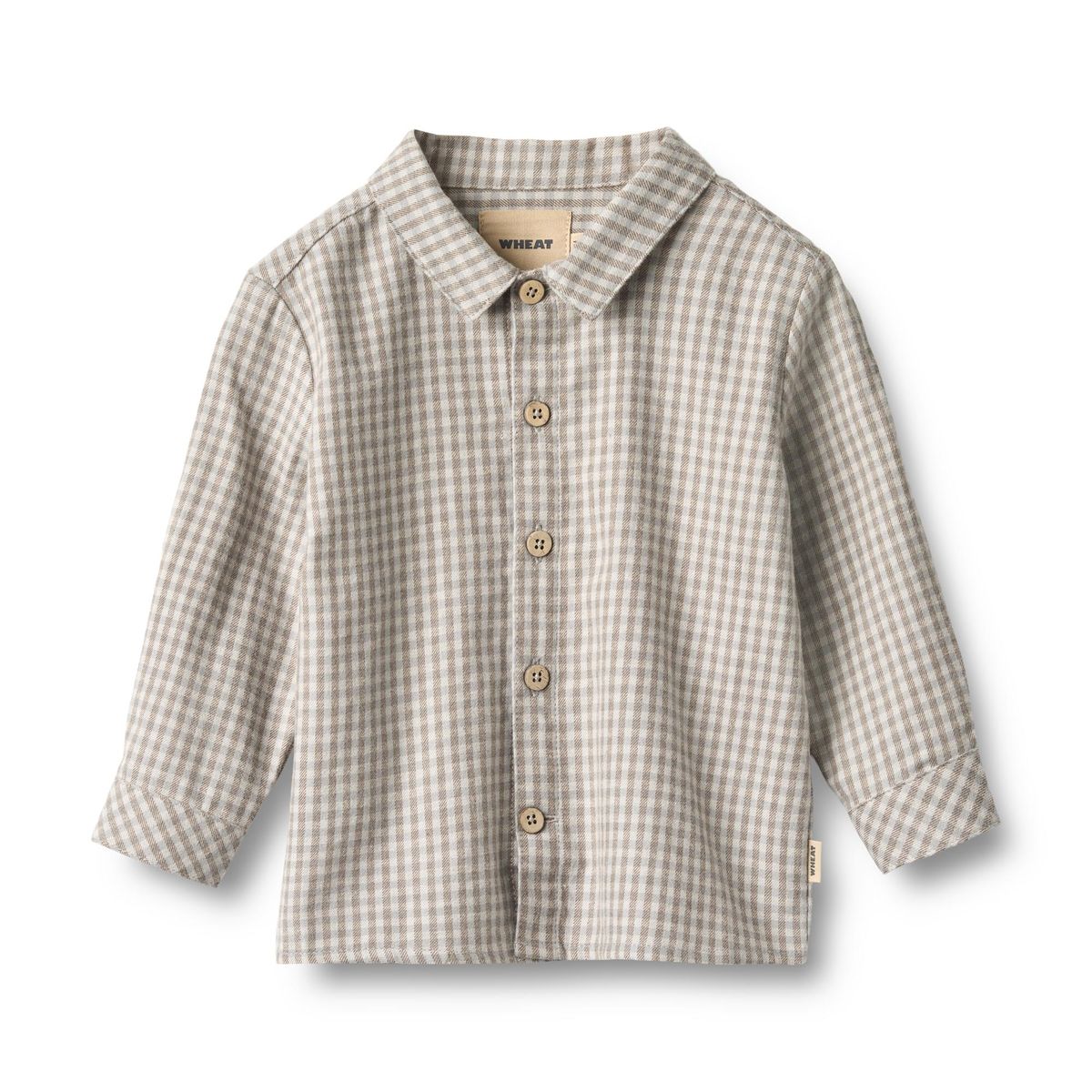 Wheat Kids Shirt Oscar || Grey Brown Check