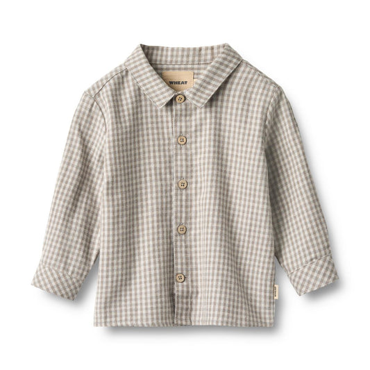 Wheat Kids Shirt Oscar || Grey Brown Check