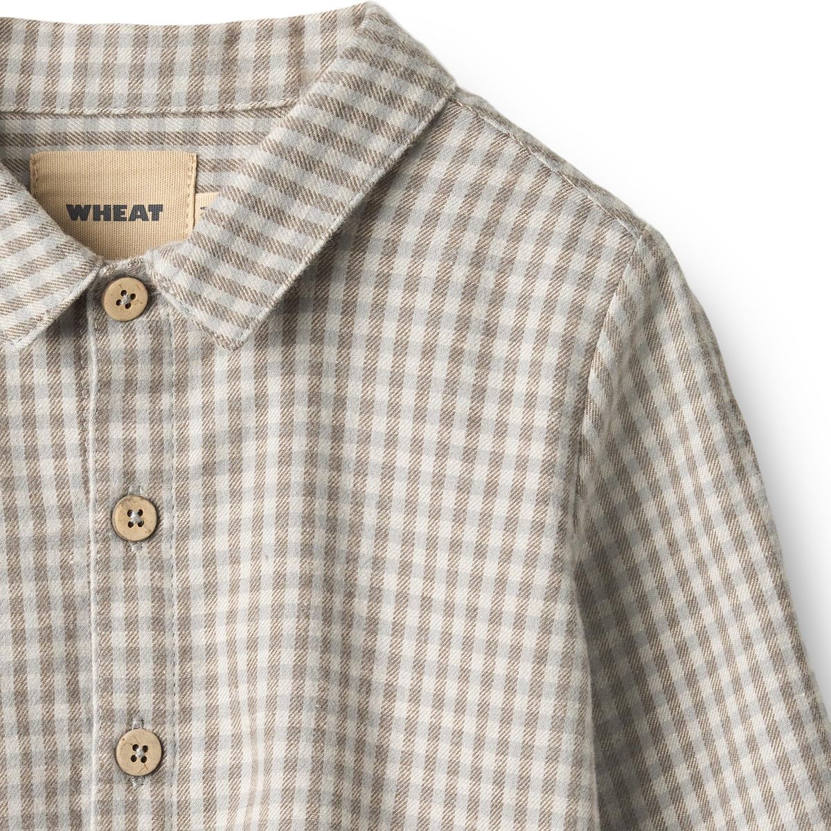 Wheat Kids Shirt Oscar || Grey Brown Check