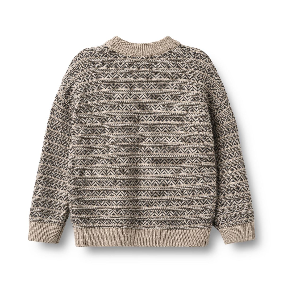 Wheat Kids Merino Wool Jacquard Pullover || Warm Sand