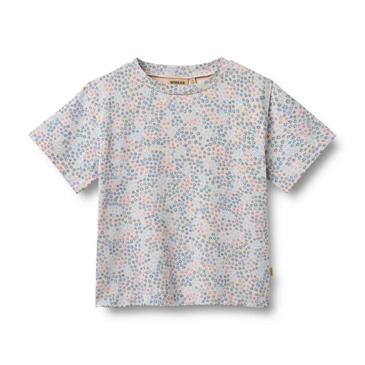 Wheat Kids T-Shirt Ella || Powder Blue Flowers