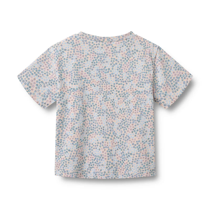 Wheat Kids T-Shirt Ella || Powder Blue Flowers