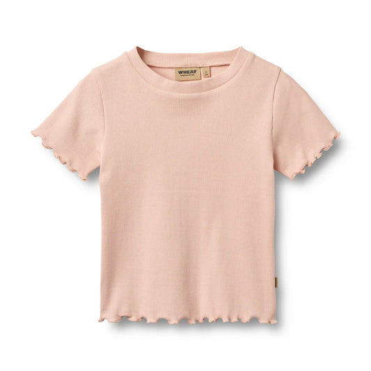 Wheat Kids Rib T-shirt || Powder