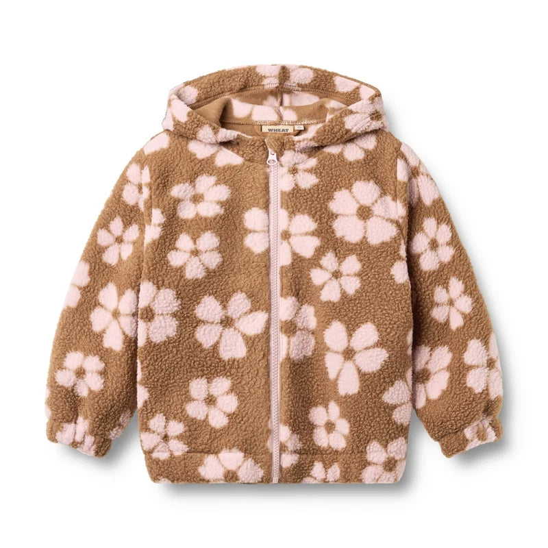 Wheat Kids Zip Fleece Milla || Warm Hazel Flowers