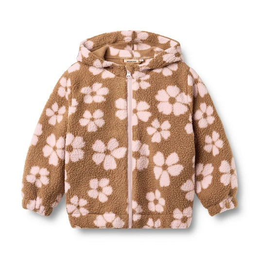 Wheat Kids Zip Fleece Milla || Warm Hazel Flowers