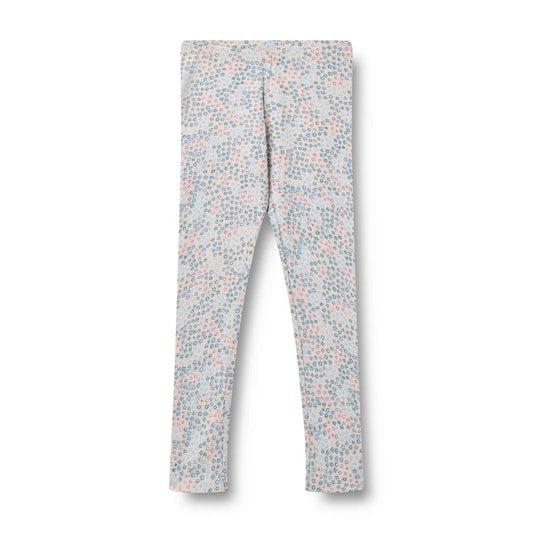 Wheat Kids Jersey Leggings || Powder Blue Flowers