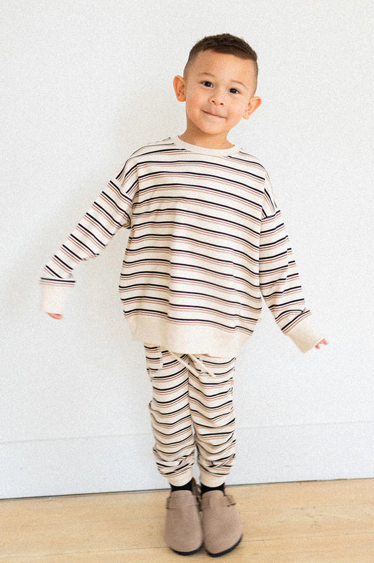 Jax & Lennon Kids Terry Relaxed Crew || Milk & Honey
