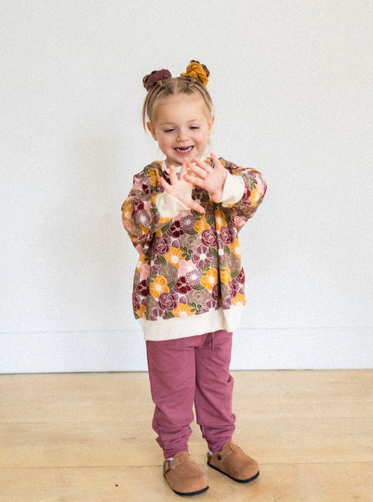 Jax & Lennon Kids Terry Lounge Pants || Dusty Fig