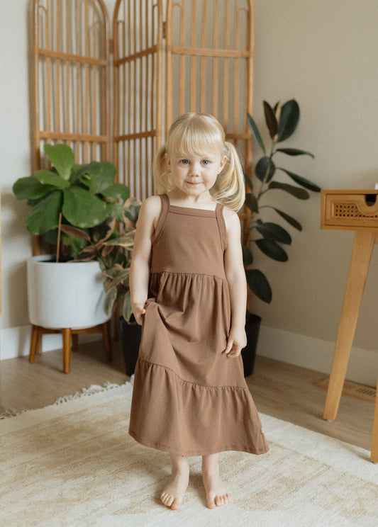Jax & Lennon Kids Midi Dress || Cocoa Brown