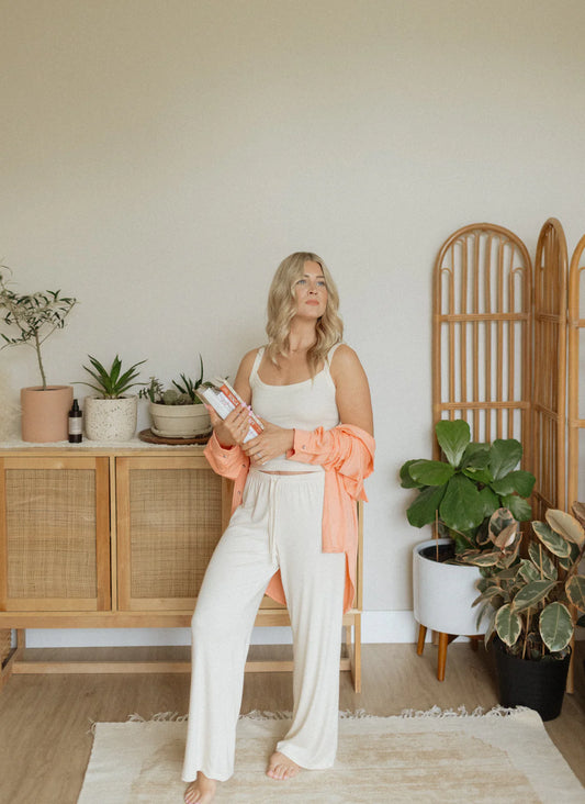 Jax & Lennon Ladies Ribbed Button Up || Papaya