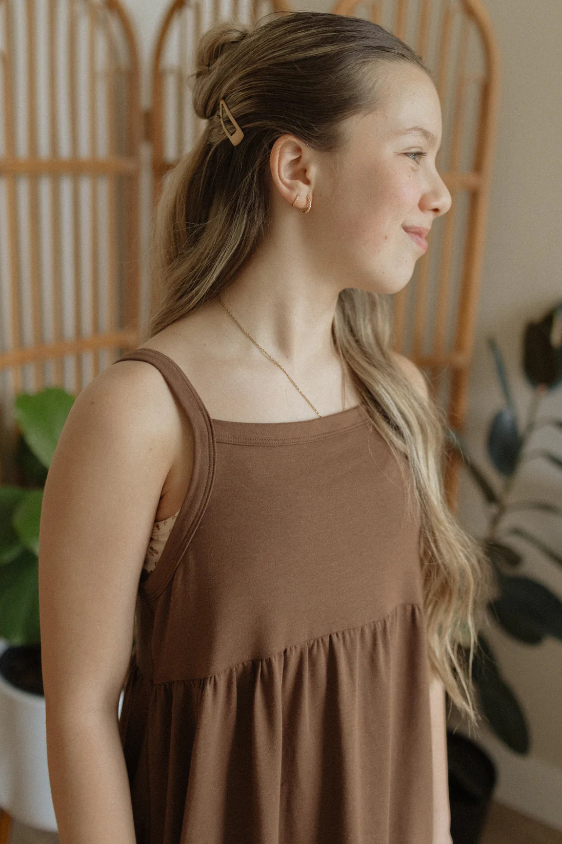 Jax & Lennon Youth Midi Dress || Cocoa Brown