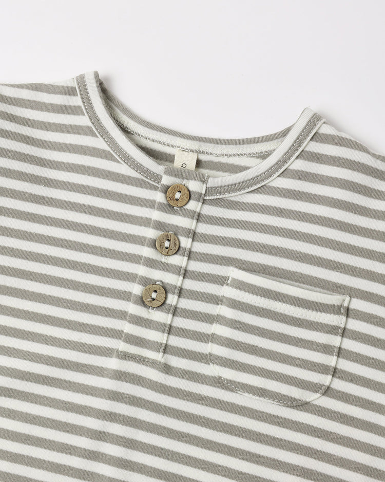 Quincy Mae Long Sleeve Pocket Jumpsuit || Laurel Stripe