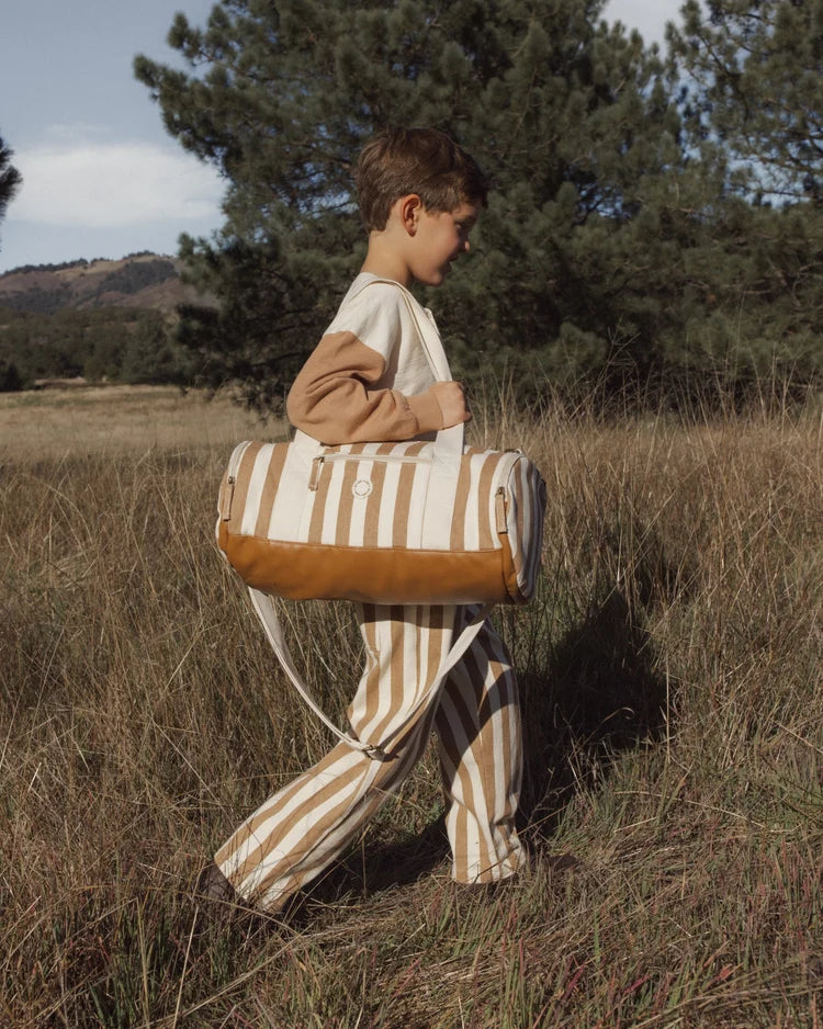 Rylee + Cru Duffle Bag || Fawn Pinstripe