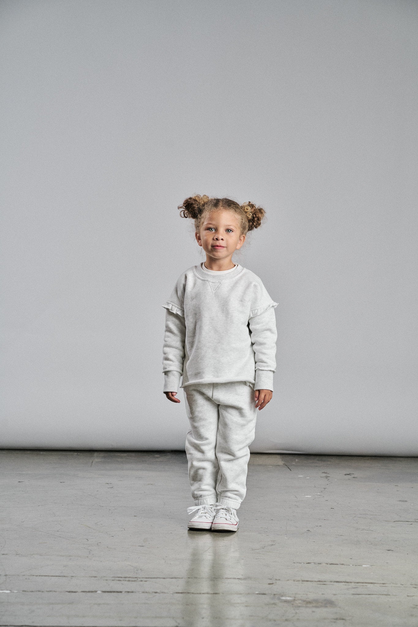 Little Bipsy Ruffle Crewneck || Grey