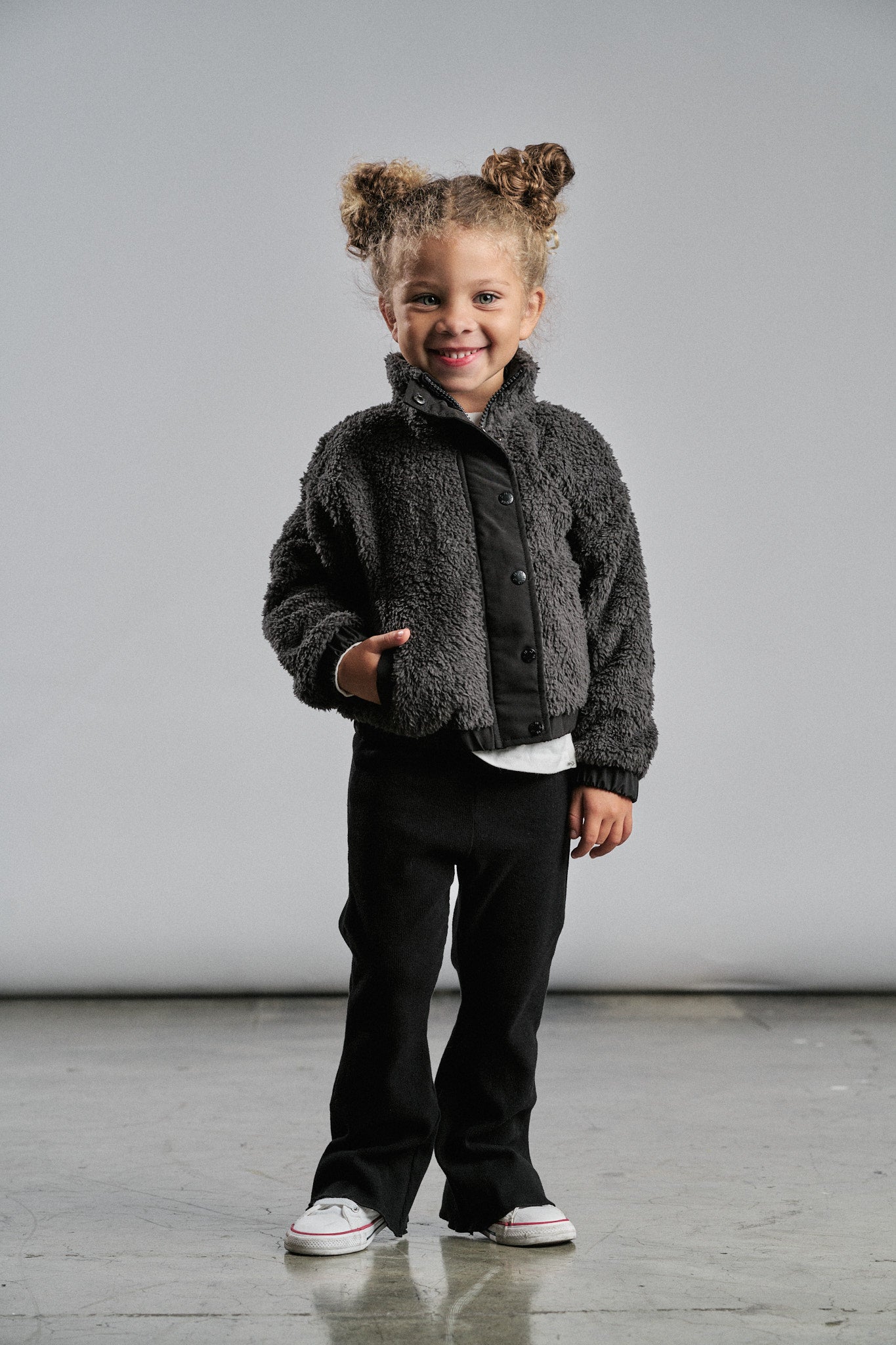 Little Bipsy Sherpa Jacket || Smoke