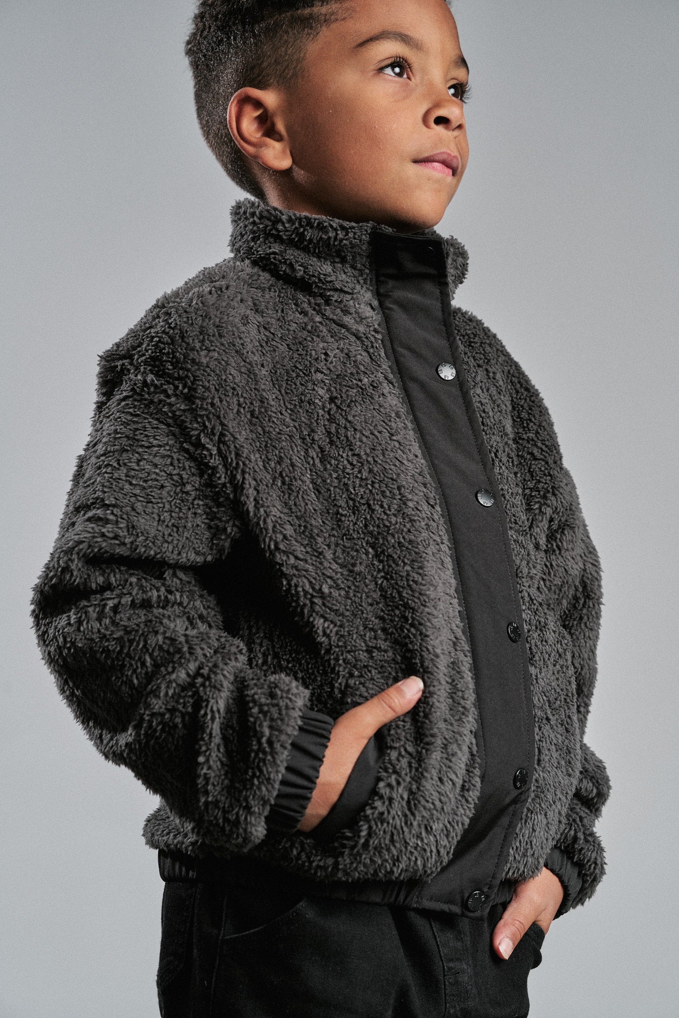 Little Bipsy Sherpa Jacket || Smoke