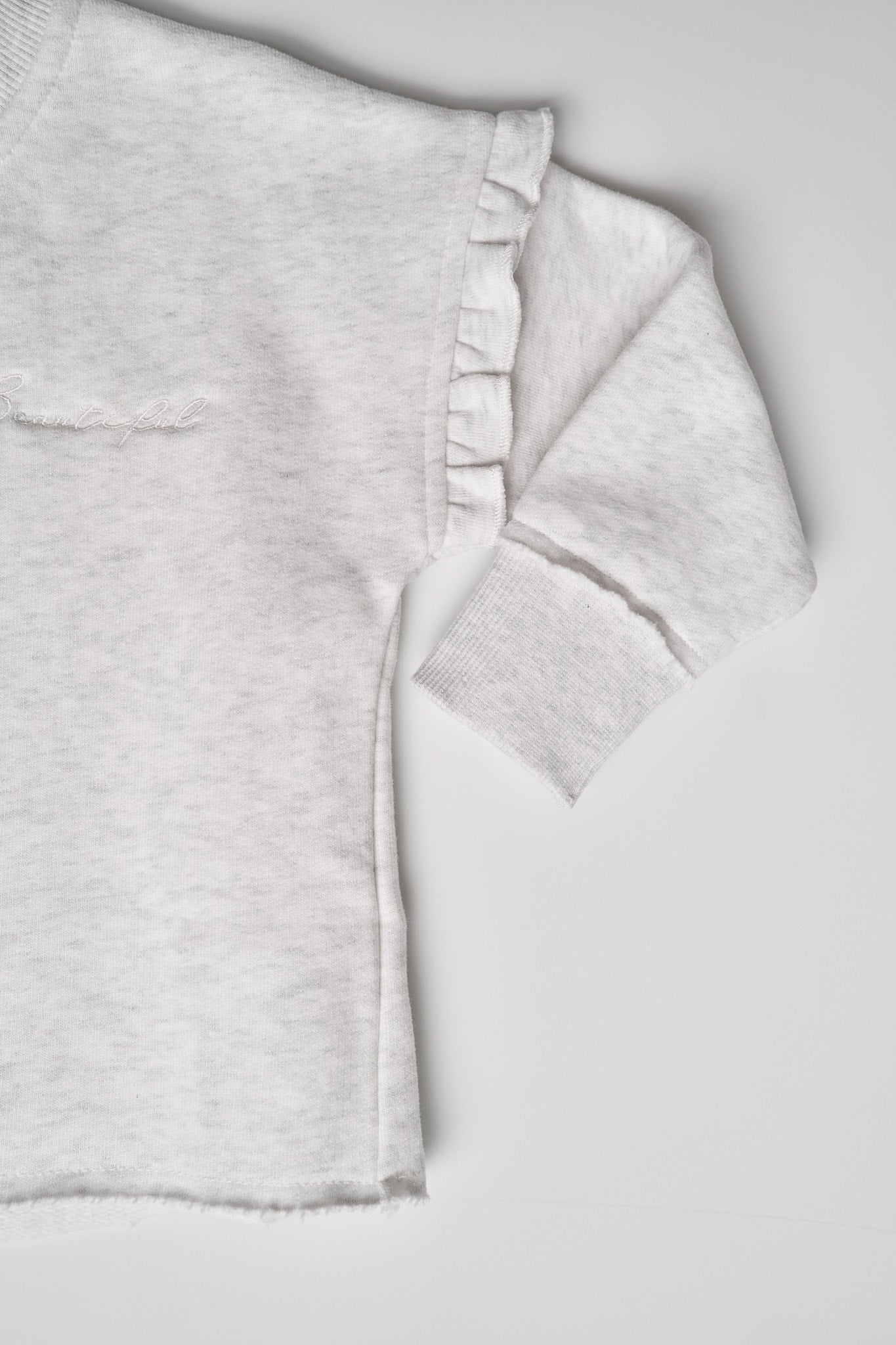 Little Bipsy Ruffle Crewneck || Grey