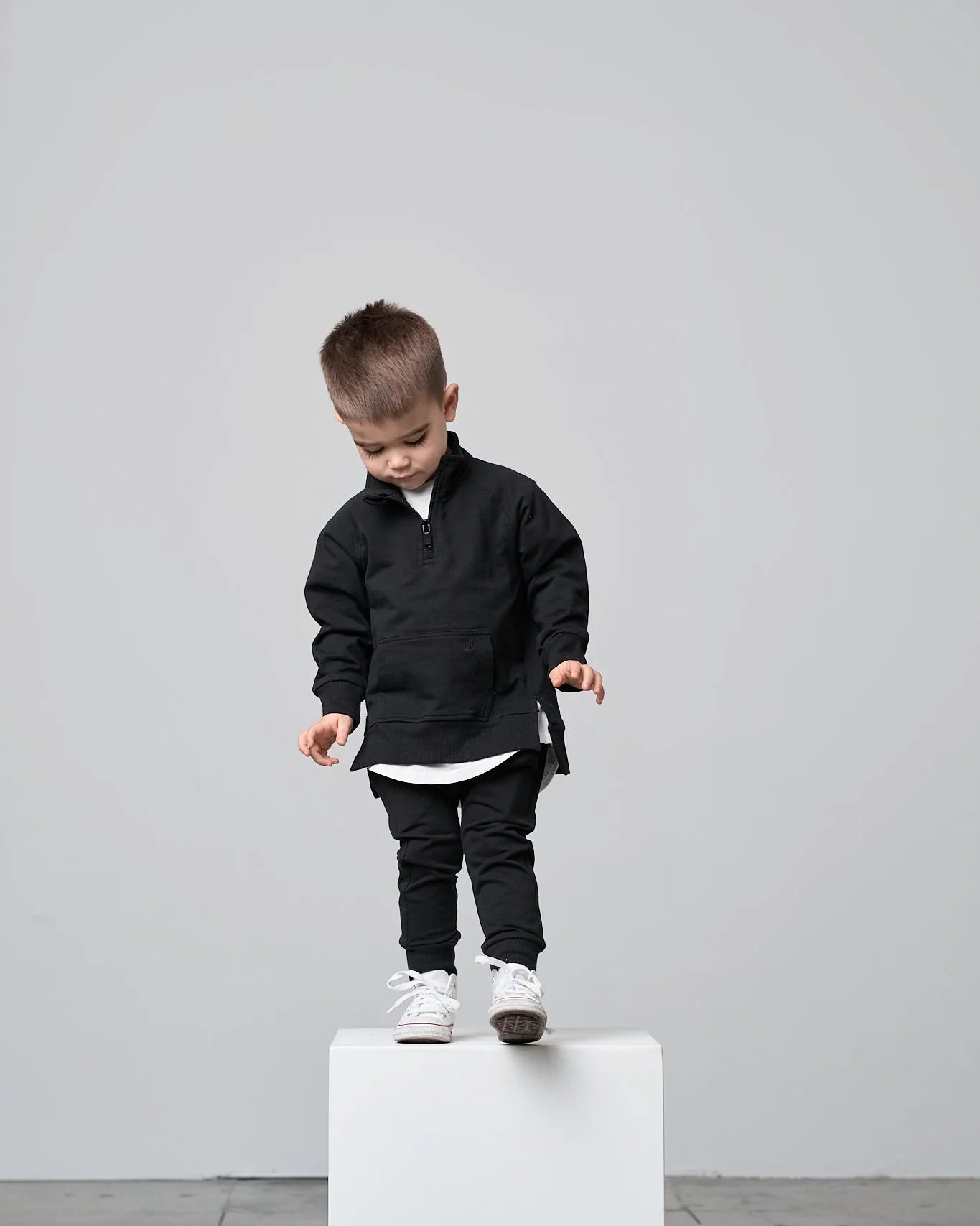 Little Bipsy Quarter Zip Pullover || Black