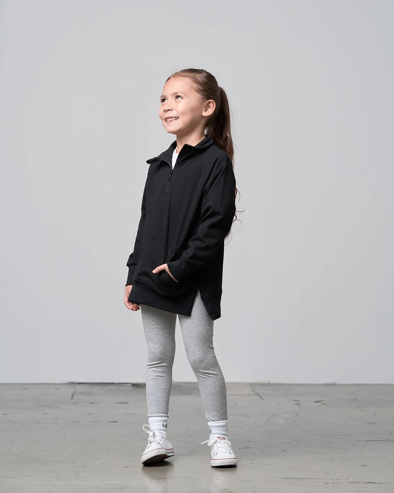 Little Bipsy Quarter Zip Pullover || Black