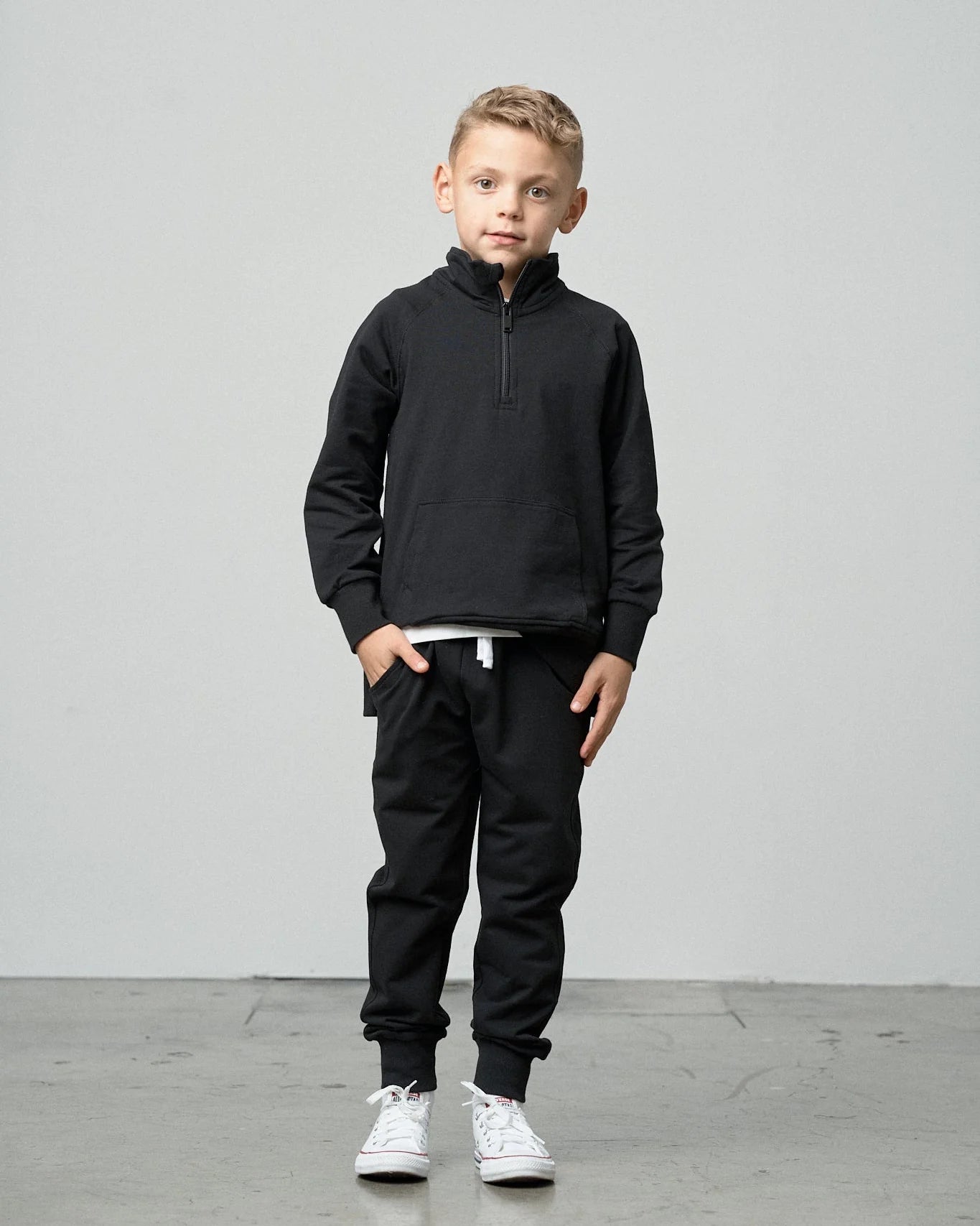 Little Bipsy Quarter Zip Pullover || Black