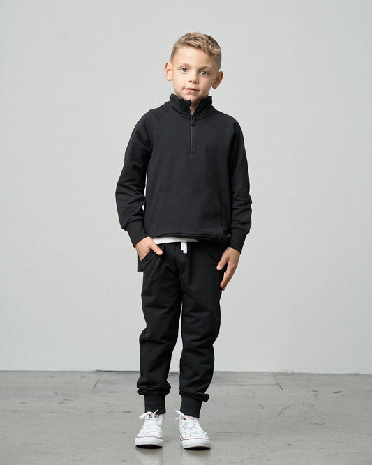 Little Bipsy Quarter Zip Pullover || Black