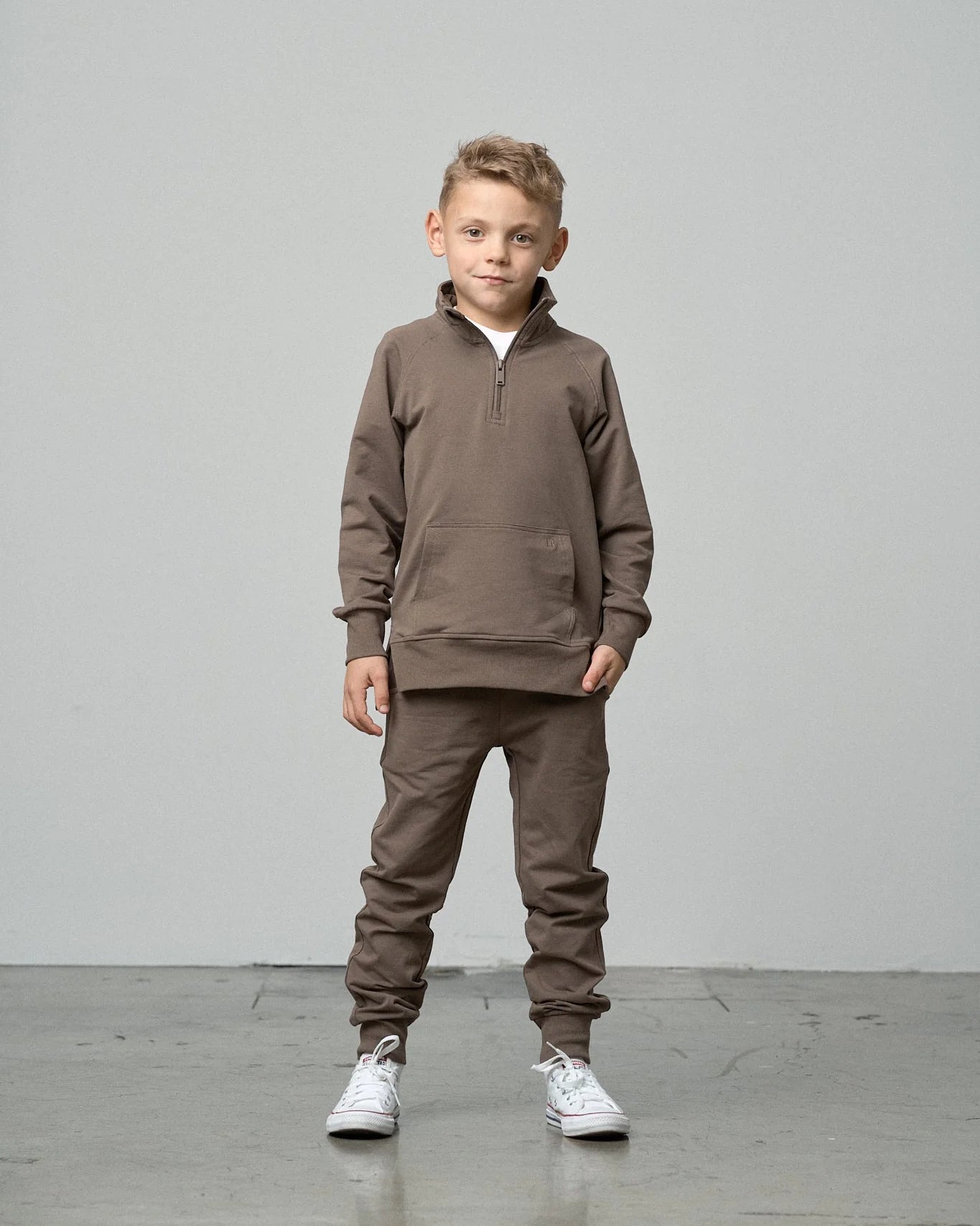 Little Bipsy Quarter Zip Pullover || Cocoa