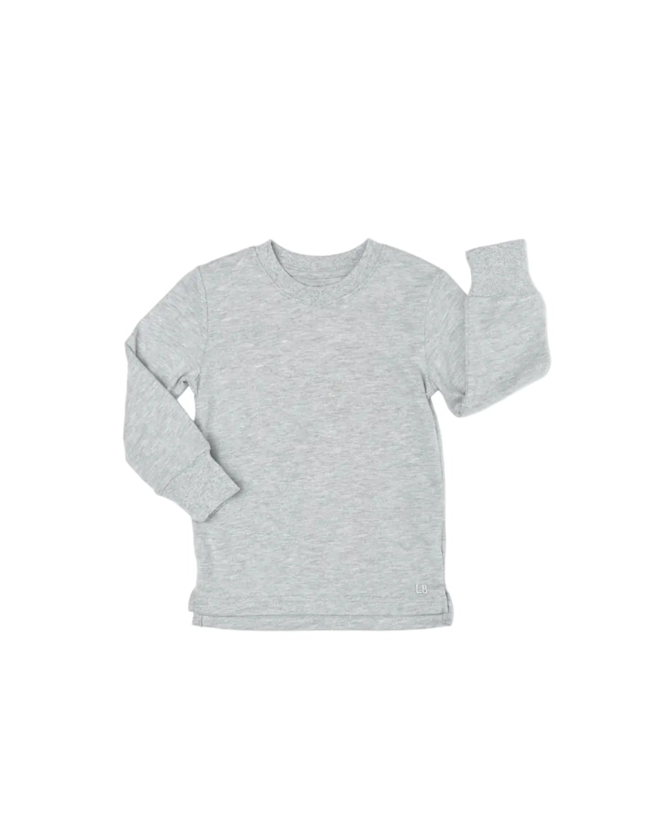Little Bipsy Long Sleeve Elevated Tee || Light Heather Grey