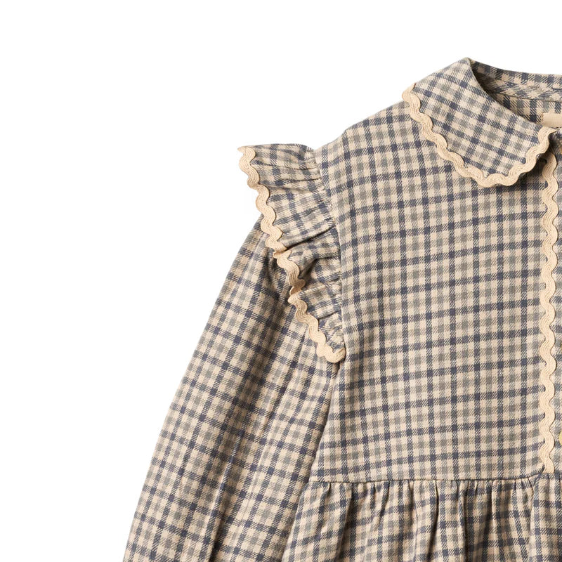 Wheat Kids Alissa Dress || Blue Check