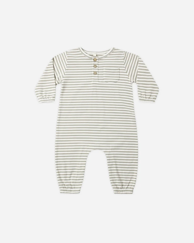 Quincy Mae Long Sleeve Pocket Jumpsuit || Laurel Stripe