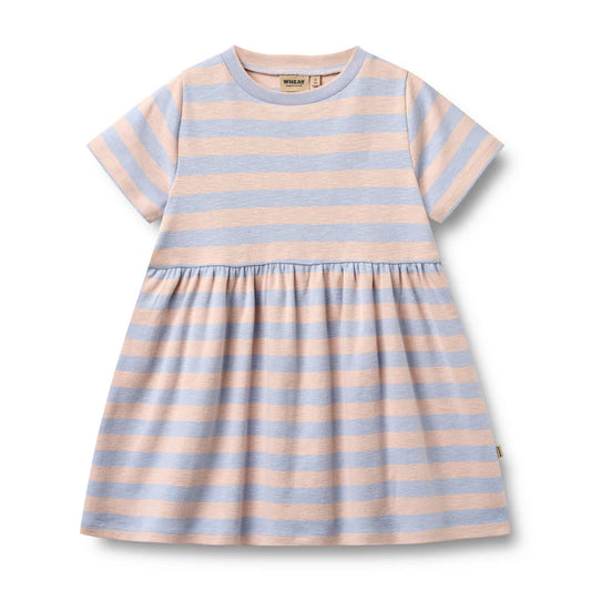Wheat Kids Jersey Dress || Powder Stripe