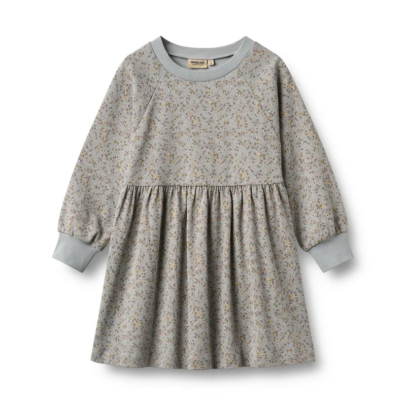 Wheat Kids Jersey Dress Dorthea || Slightly Blue Flowers