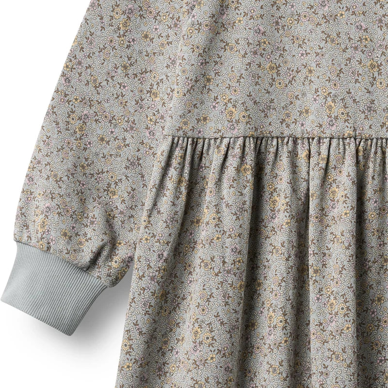 Wheat Kids Jersey Dress Dorthea || Slightly Blue Flowers