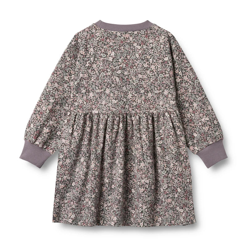Wheat Kids Jersey Dress Dorthea || Purple Stone Flowers
