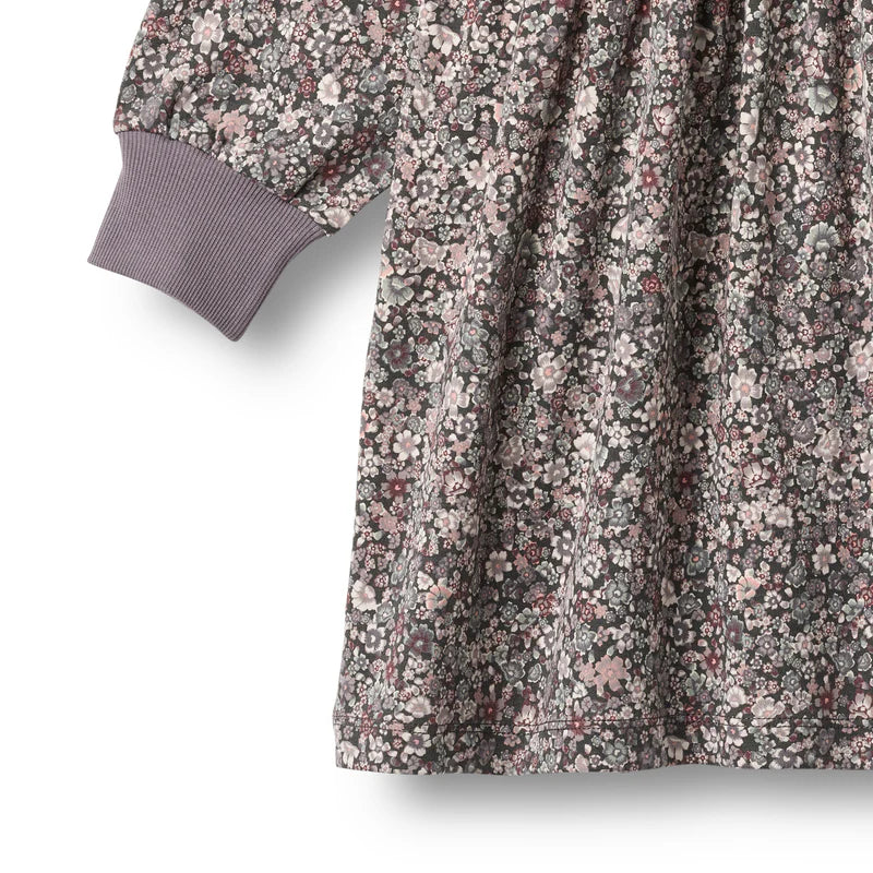 Wheat Kids Jersey Dress Dorthea || Purple Stone Flowers