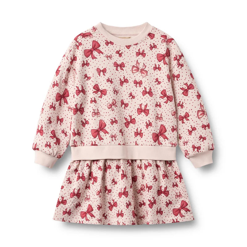 Wheat Kids Sweat Dress || Bows