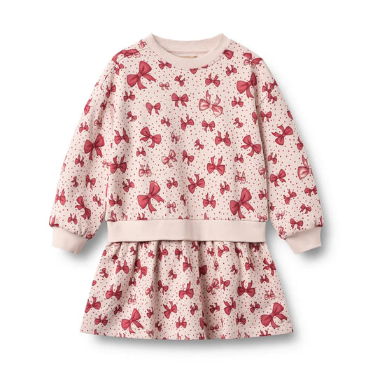 Wheat Kids Sweat Dress || Bows
