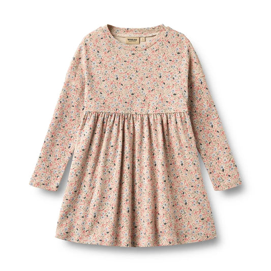Wheat Kids Jersey Dress Emmy || Grey Cloud Flowers