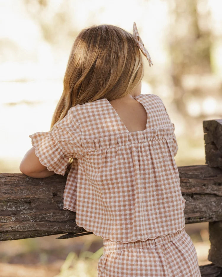 Rylee + Cru Francie Blouse || Fawn Gingham
