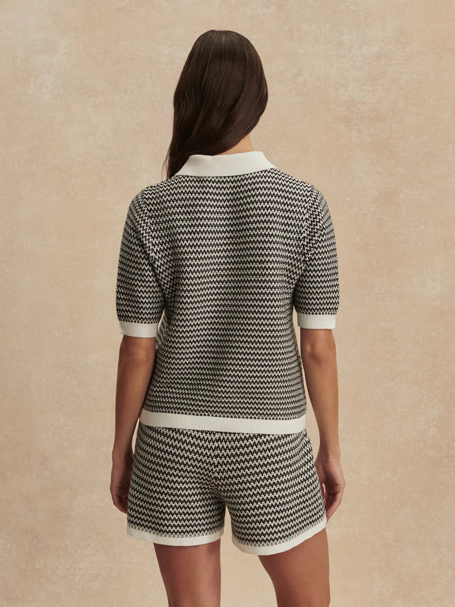 Varley Villers Knit Short || White/Black