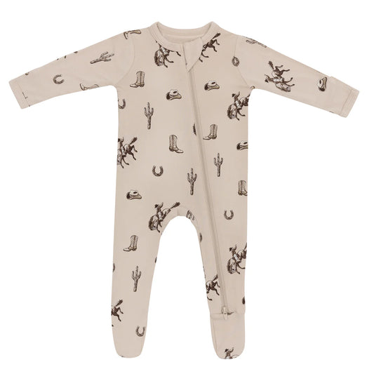 Kyte Baby Zipper Footie || Classic Cowboy