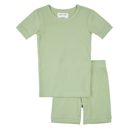 Petit Lem Short Sleeve PJ Set || Green