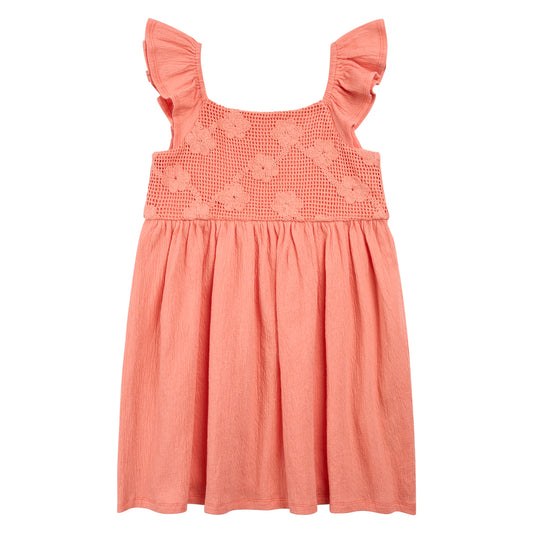Miles the Label Knit Baby Dress || Coral