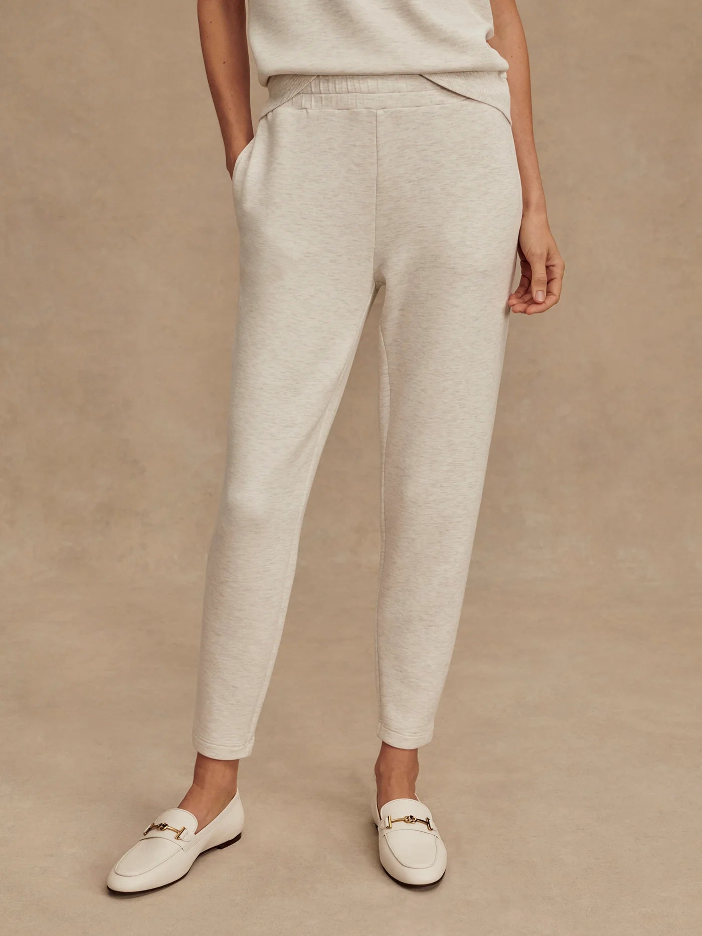 Varley The Slim Pant 27.5 || Ivory Marl
