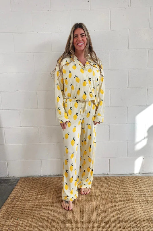 Bambi & Birdie Ladies Collared Set || Lemon Sorbet