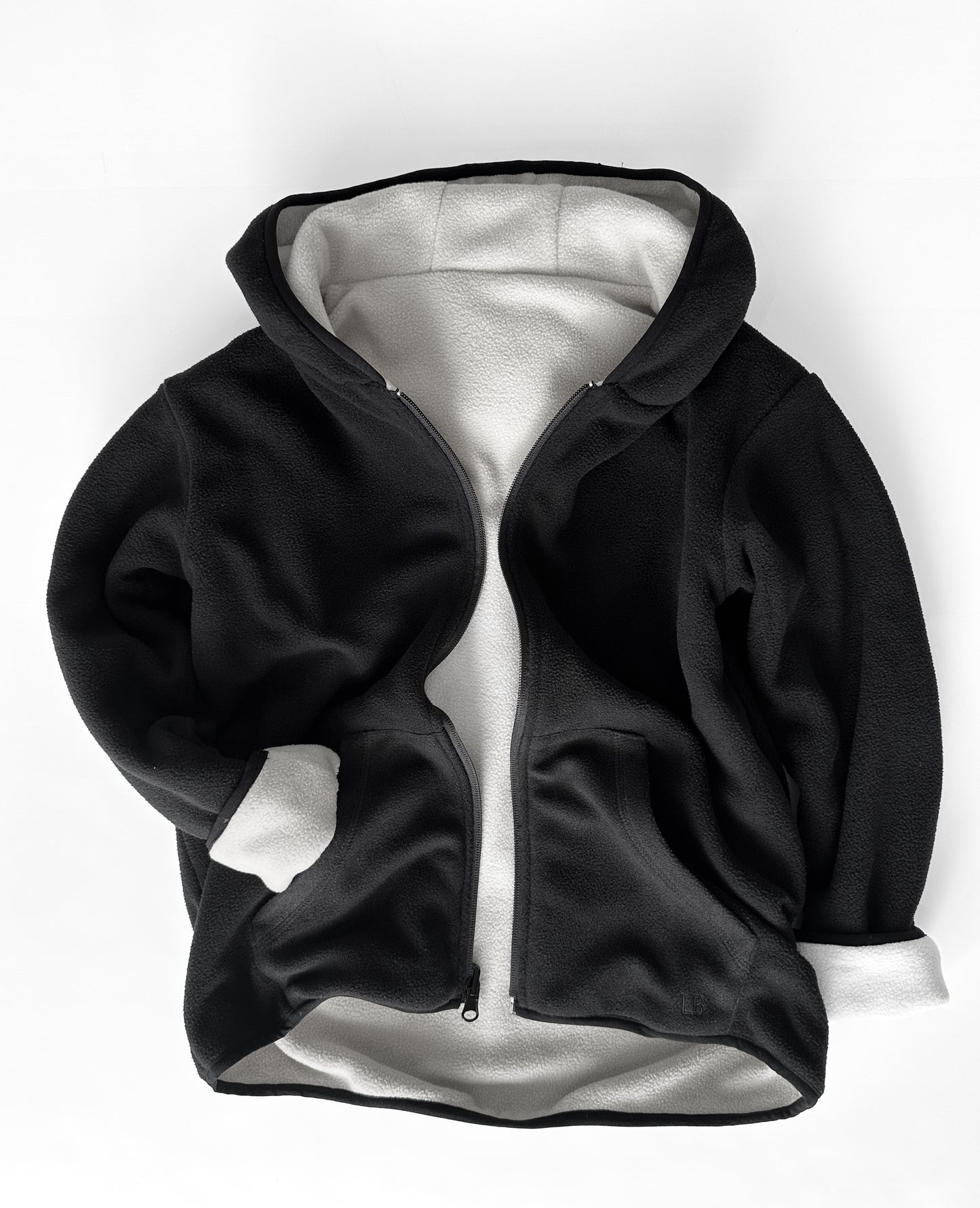 Little Bipsy Reversible Fleece Zip Hoodie || Black